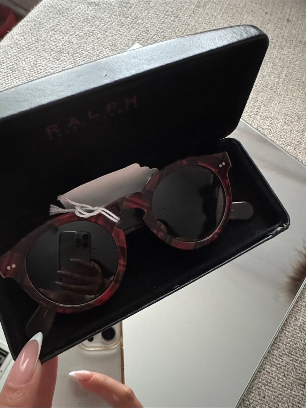 Ralph Lauren Round Tortoiseshell Red Sunglasses